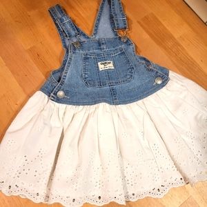 Toddler denim eyelet jumper dress